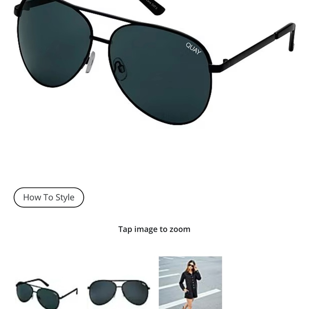 Quay Australia Dark Aviator Sunglasses